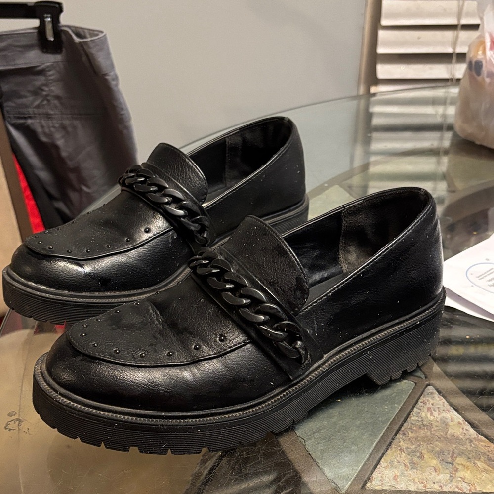 Rue21 Black Chain Loafers